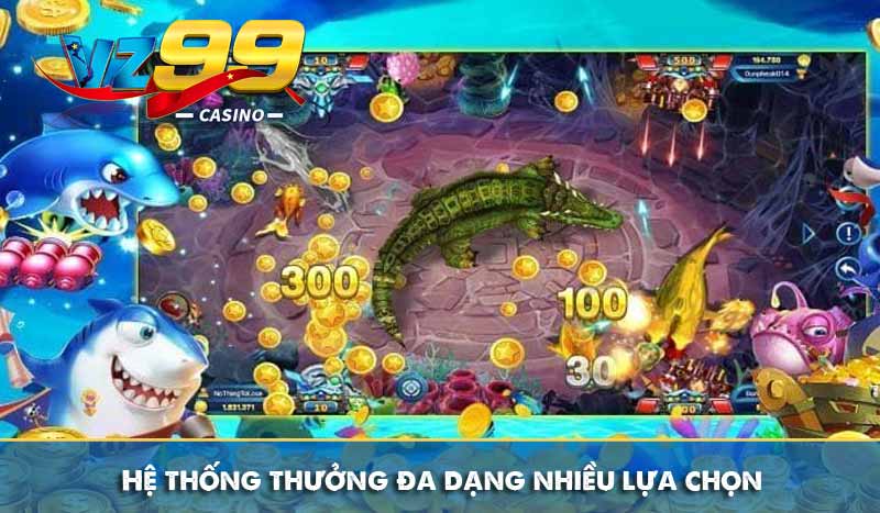 Nổ hũ bắn cá: Khám phá kho báu đại dương đầy bí ẩn 8 Hệ thống thưởng đa dạng nhiều lựa chọn